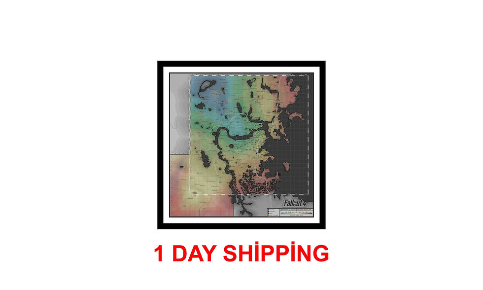 Thumbnail: Fallout 4 Map - Game Room Decor - Gamer Gift - Bethesda Wall Art & Decor