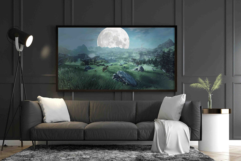 Thumbnail: Zelda breath of the wild Poster canvas gift l Village Hyrule Travel Destination Prints