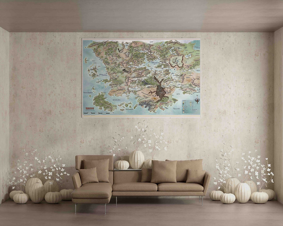 Thumbnail: Dungeons & Dragons Map Poster, Forgotten Realms Map, Map of Fearun, Map Poster