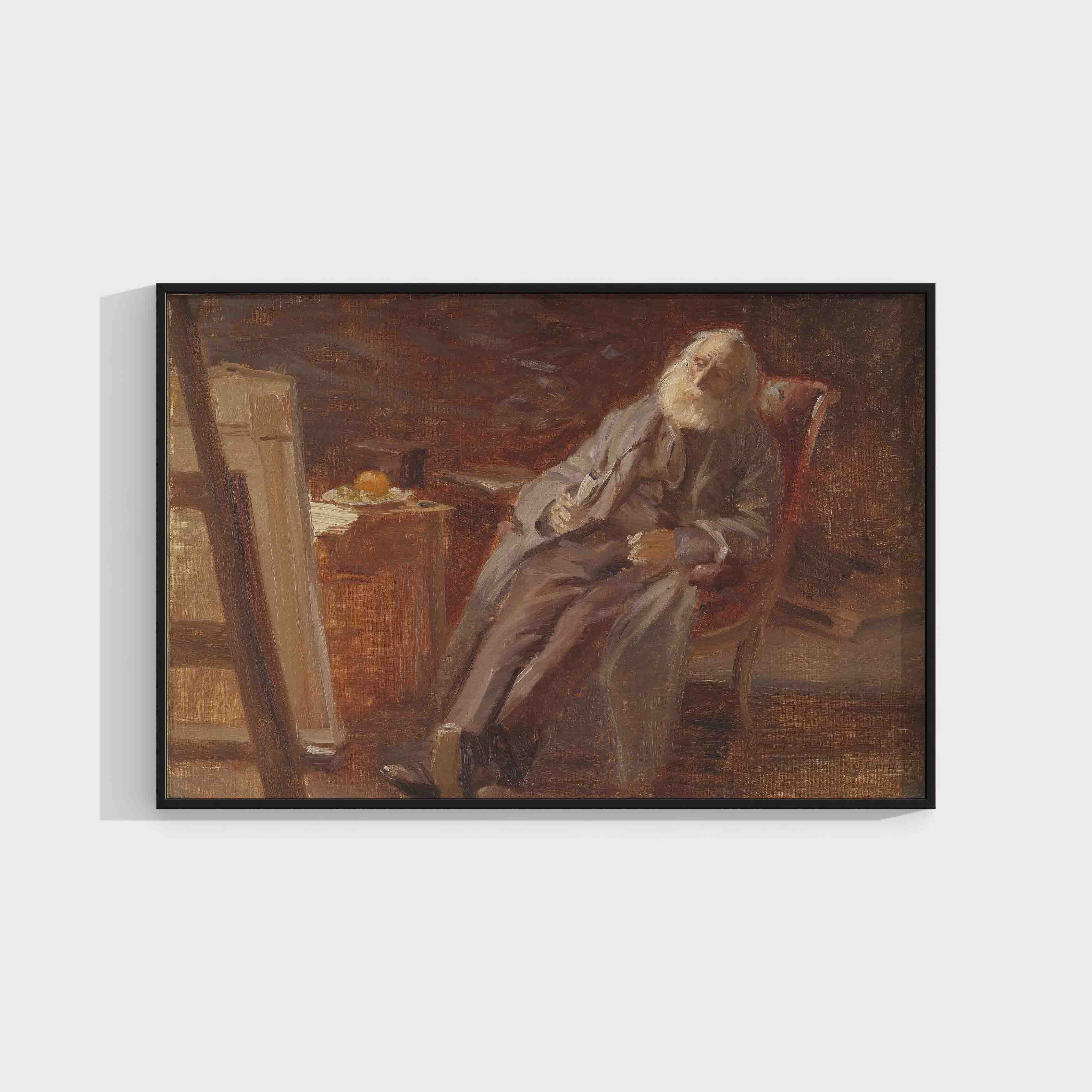 Anna Ancher : The Painter Vilhelm Kyhn Smoking his Pipe