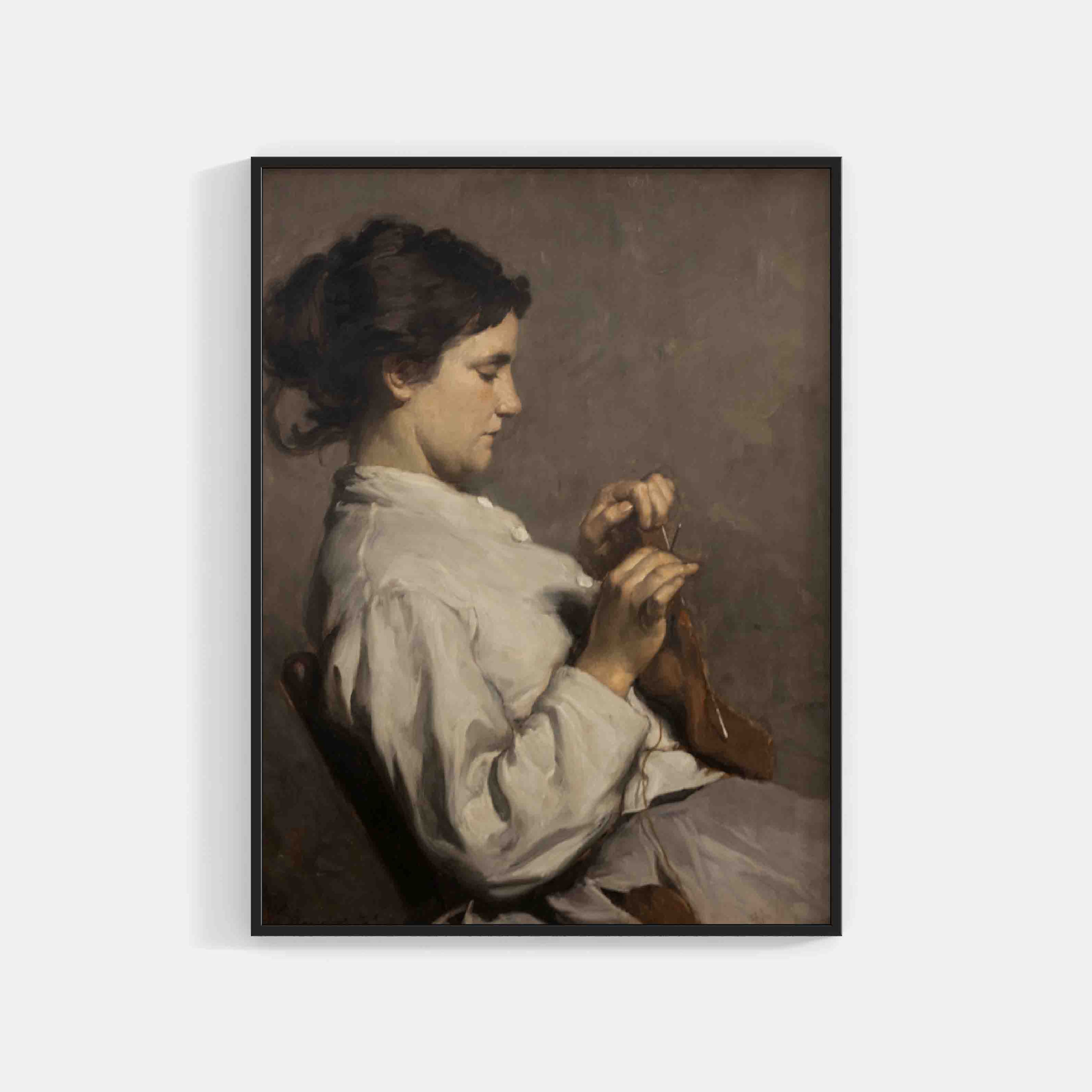 Edouard Agneessens : The knitter