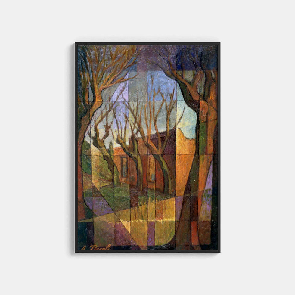 Anselmo Piccoli : Autumn Geometry, oil on metal plate, 1967