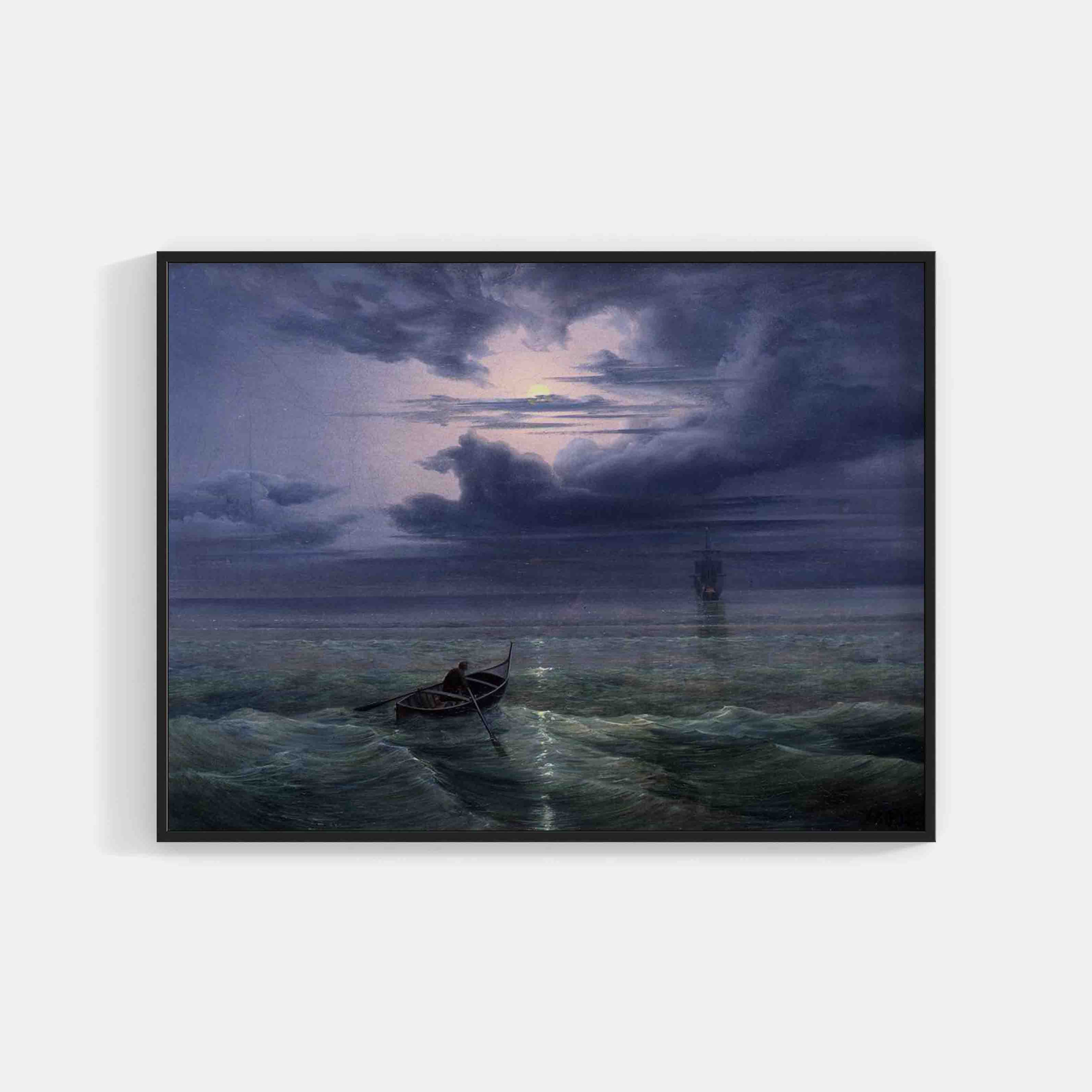 Ernst Ferdinand Oehme: Moon night on the Gulf of Salerno