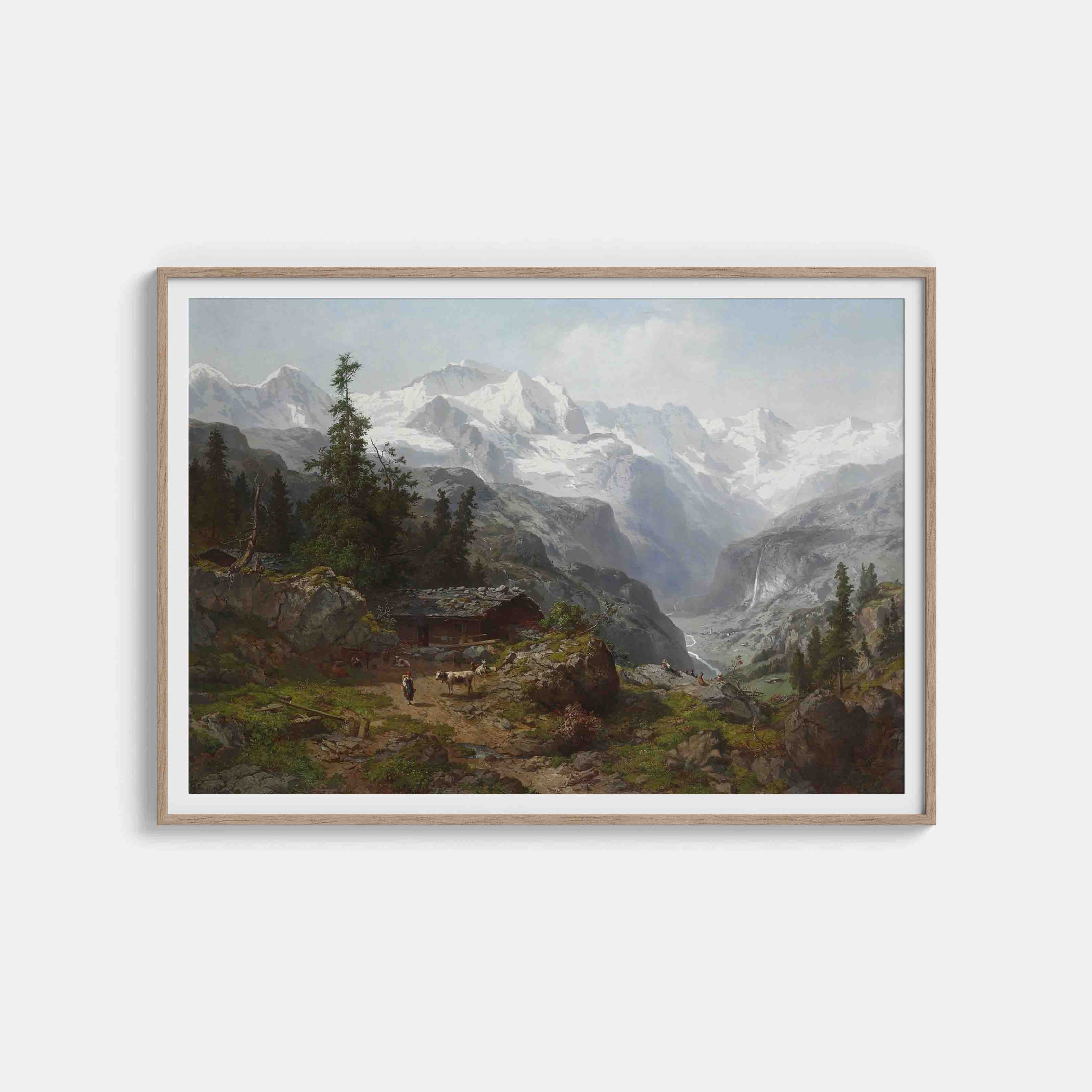 A View of Lauterbrunnen with the Eiger, Mönch and Jungfrau mountains in the distance