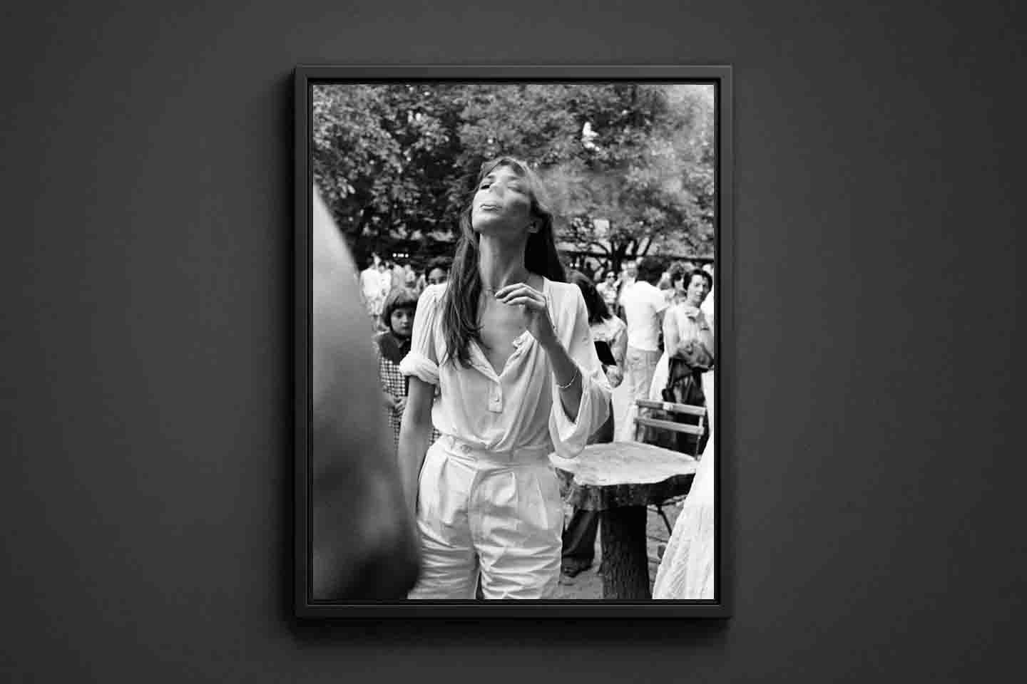 Jane Birkin Smoking Print, Fashion Black and White Wall Art, Vintage Print