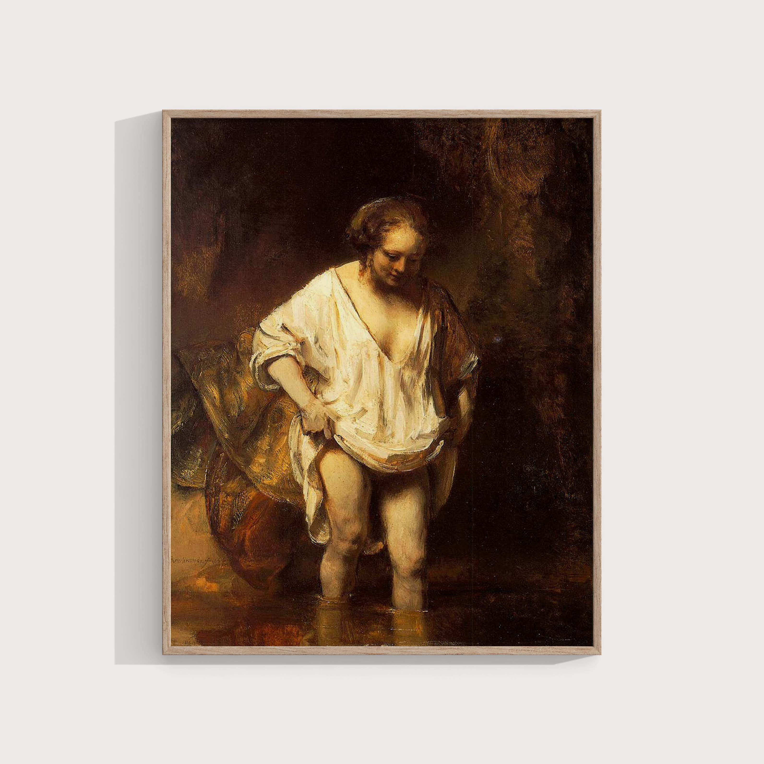 Rembrandt: A Woman bathing in a Stream (Hendrickje Stoffels?) Wall Art & Decor