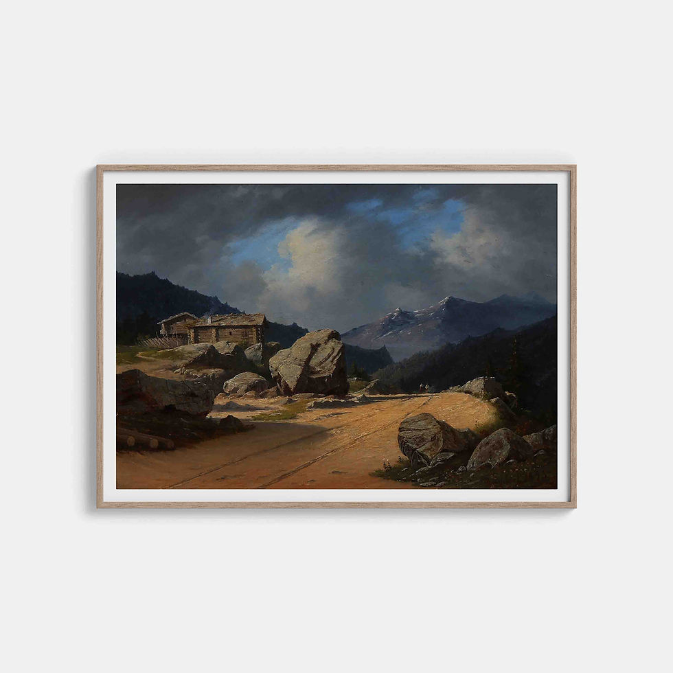 Georg Emil Libert : Norwegian landscape with two men on horseback