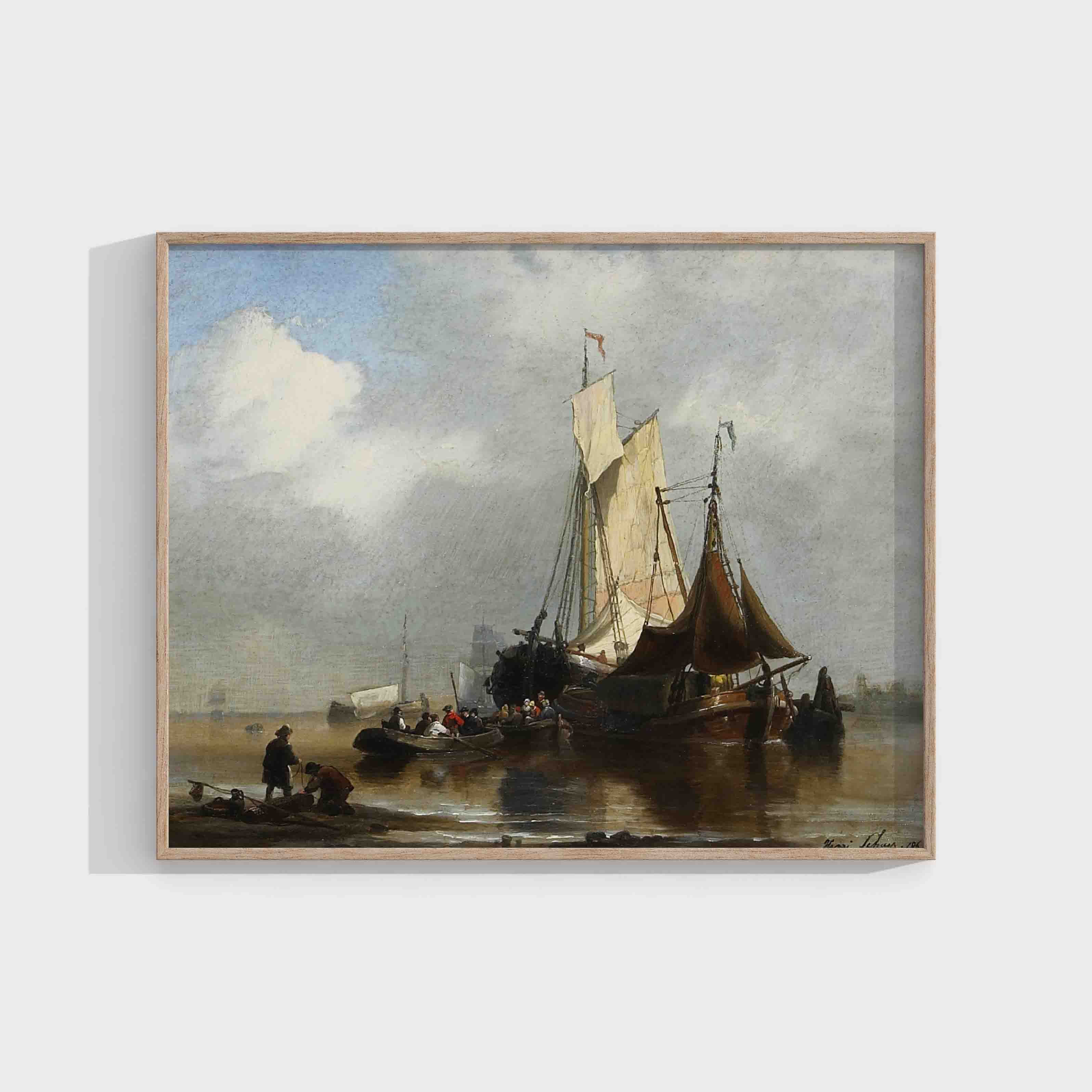 Henri Adolphe Schaep : Schepen in een haven