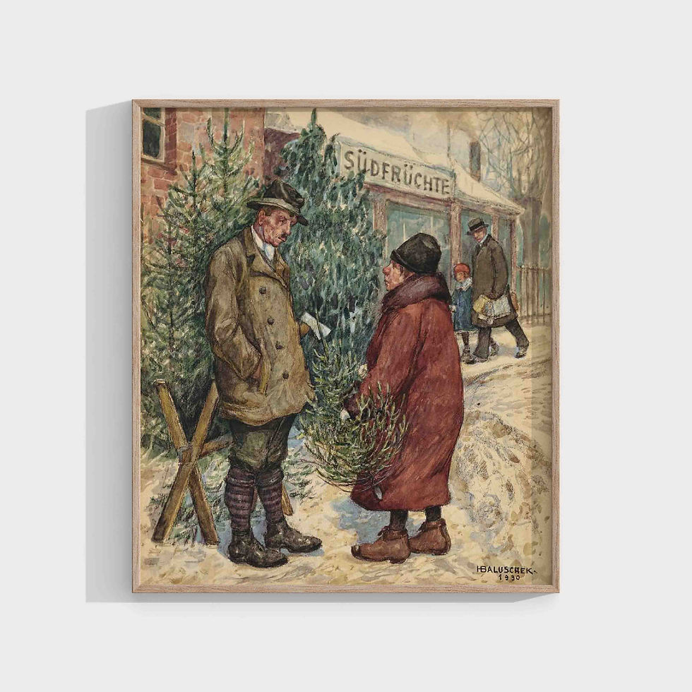 Hans Baluschek : Christmas Tree Sale 1930