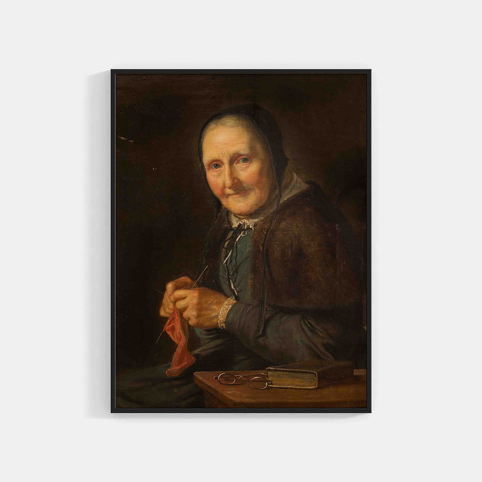 Old Woman Knitting by David Monies