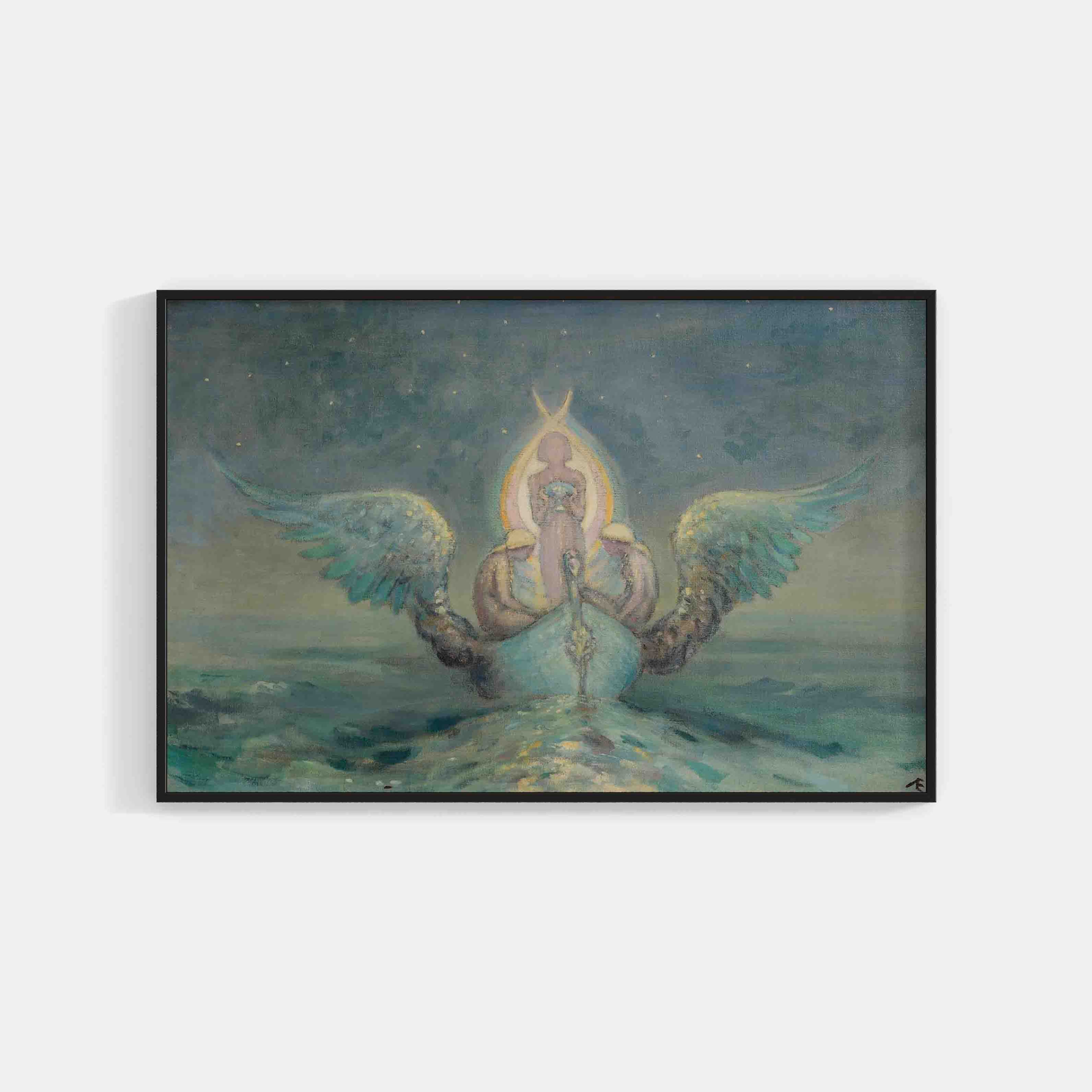 Mystical Figure in Winged Boat - George William Russell