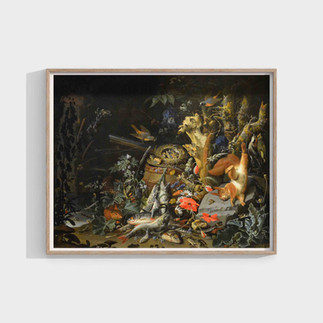 Game, Fish, and a Nest on a Forest Floor