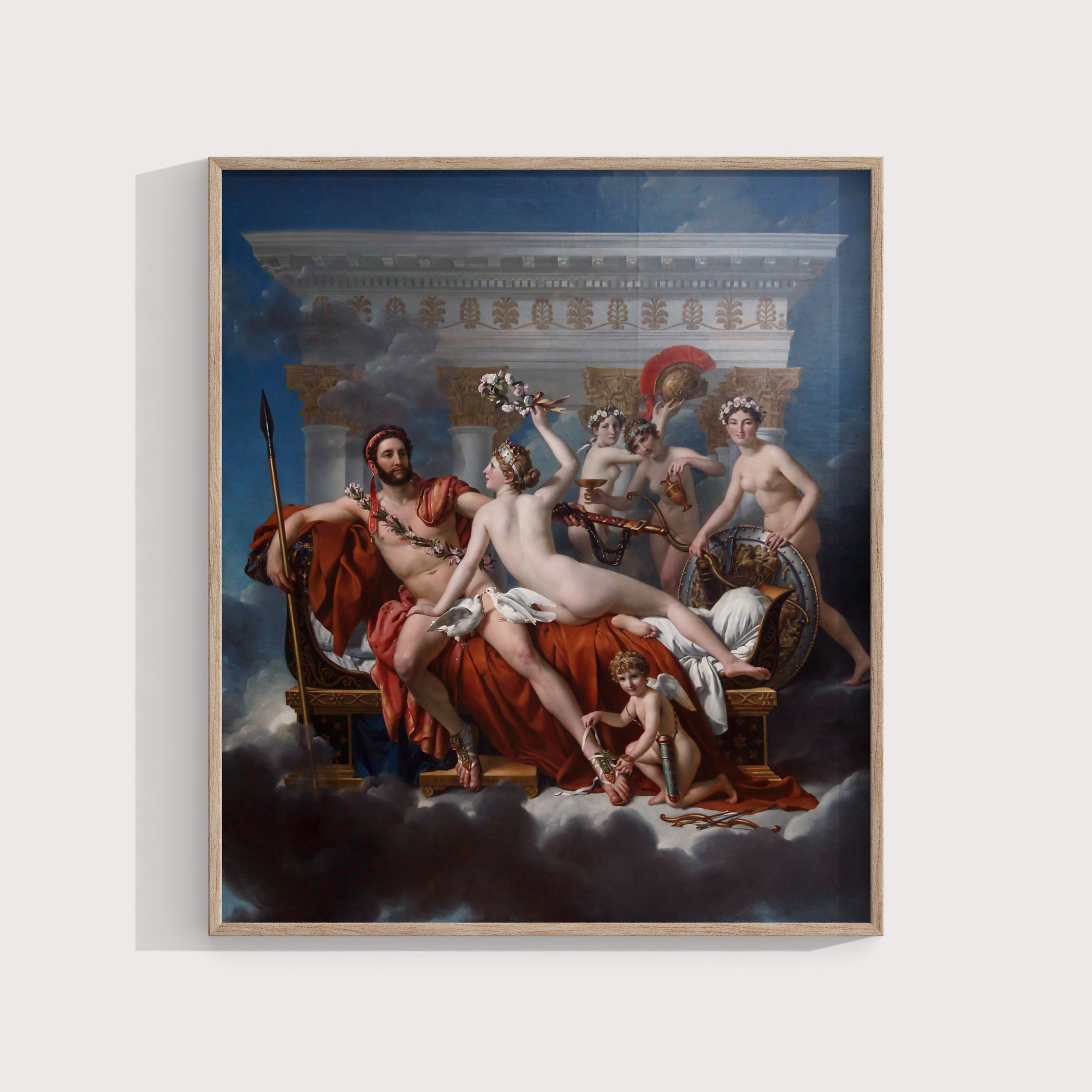 Mars Being Disarmed by Venus (1824) Art Print by Jacques-Louis David