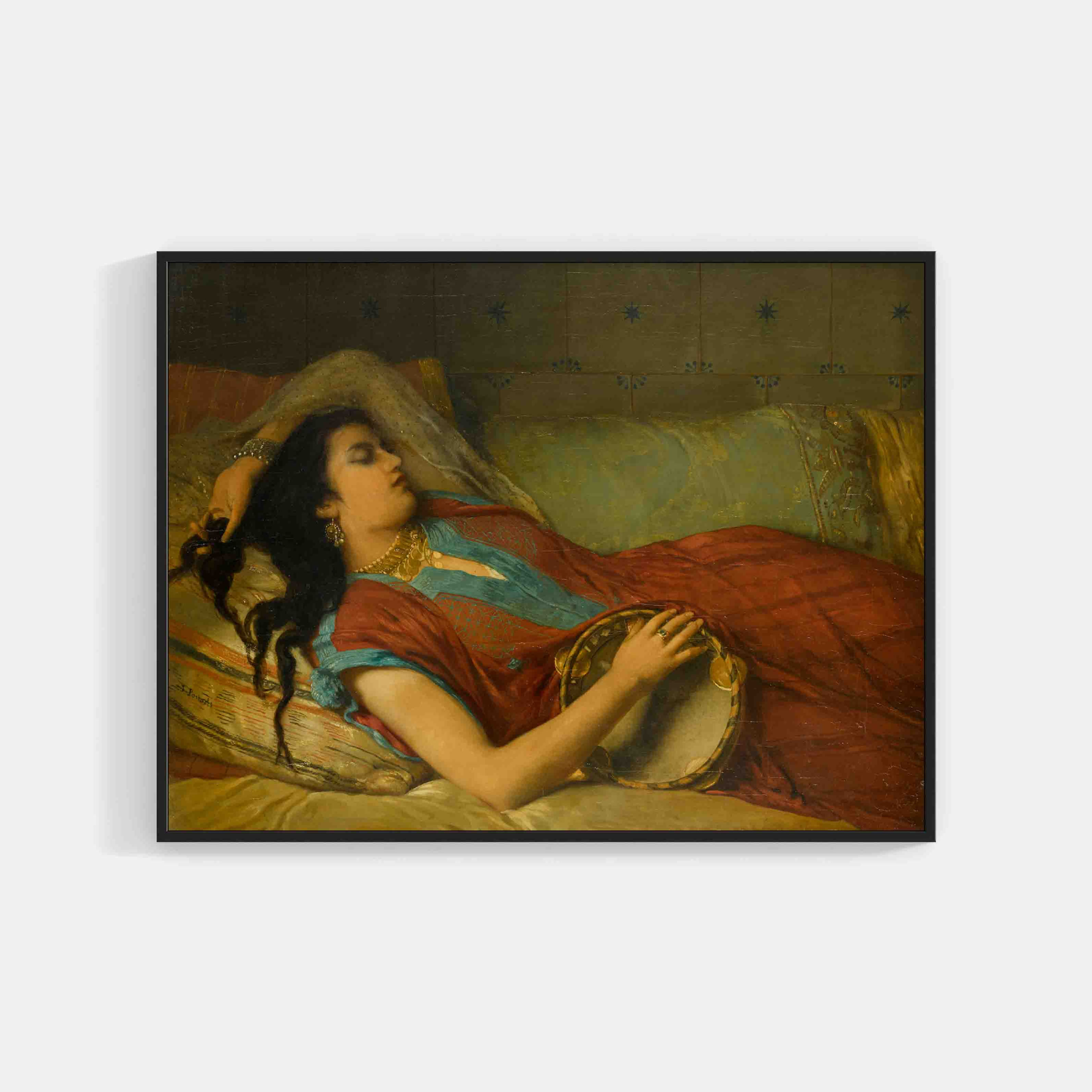 Jean-François Portaels : The tambourine player in repose