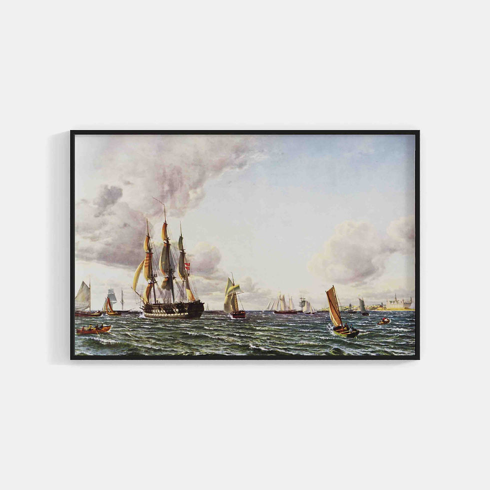 Emanuel Larsen : The ship of the line Valdemar in the Sound