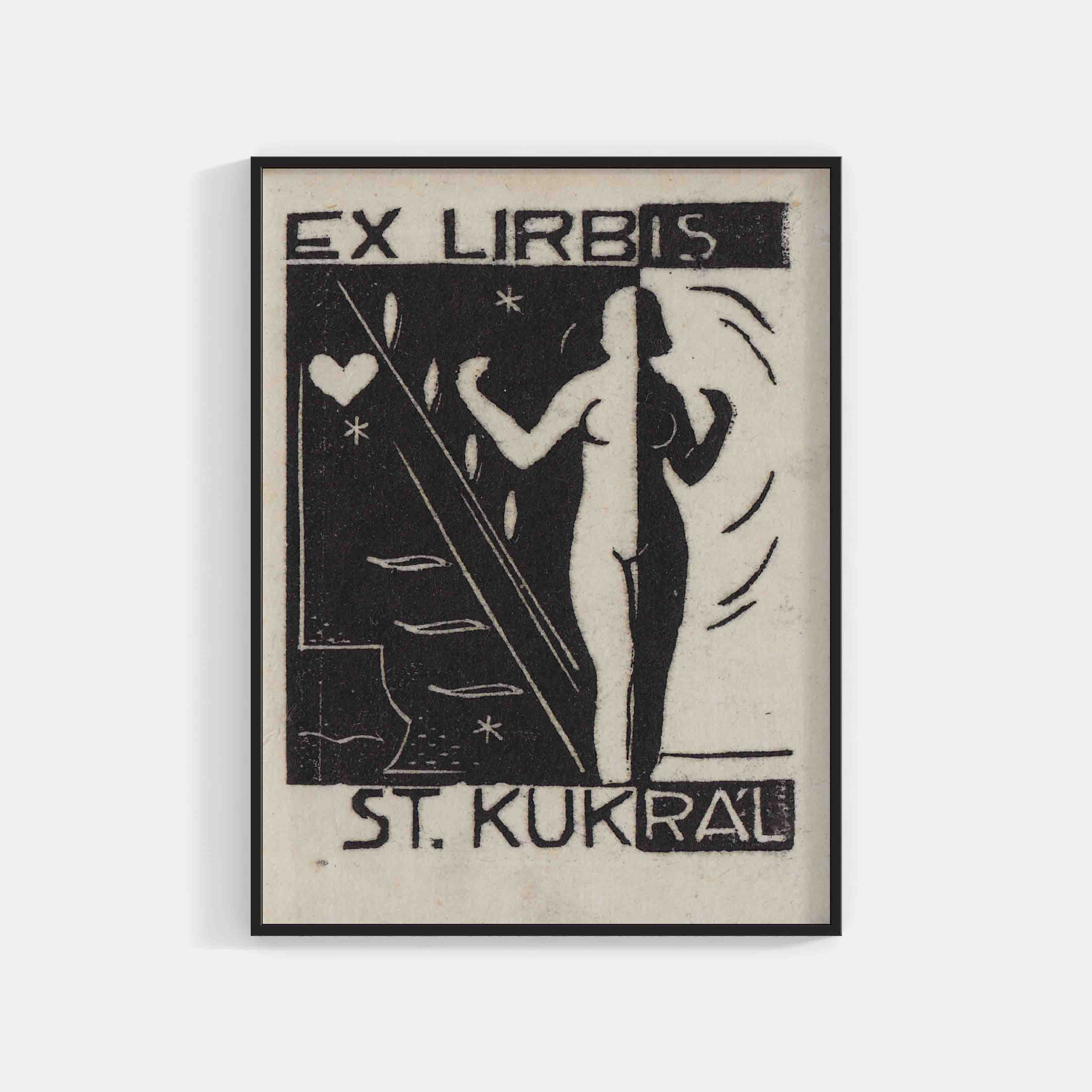František Michl : Bookplate, Ex Libris Stanislav Kukrál. Woodcut