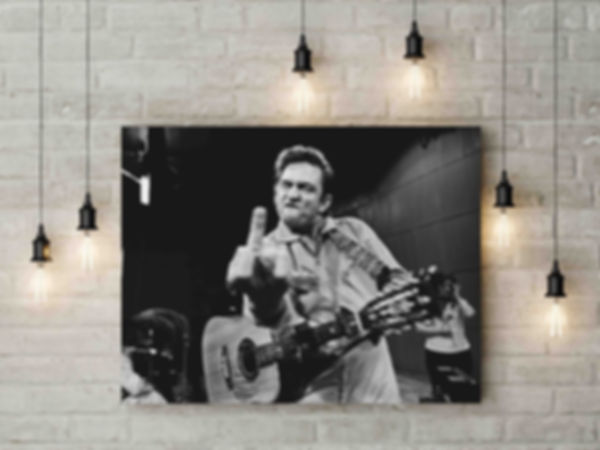 Johnny Cash Canvas - Vintage Photo Print - Music Wall Decor - Iconic Wall Art
