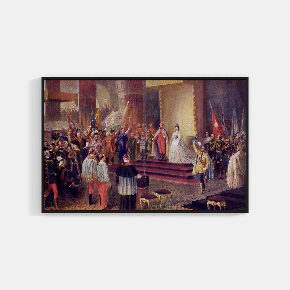 Coronation of Emperor Franz Joseph and Empress Elisabeth of Austria as King and Queen of Hungary, on June 8th, 1867, in Buda,