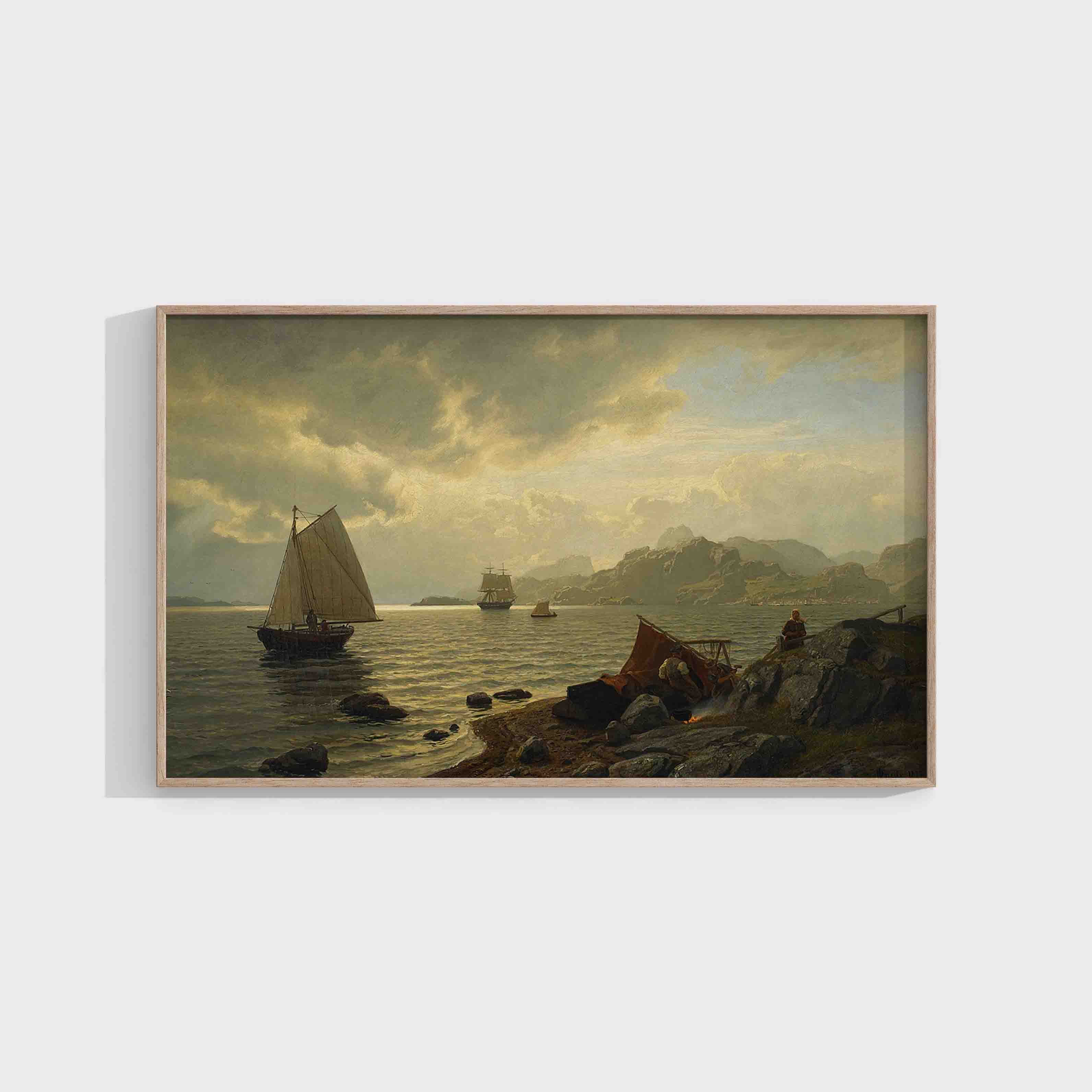 Hans Gude: The motif taken from Spinn Kusten along the Norrland coast Wall Art