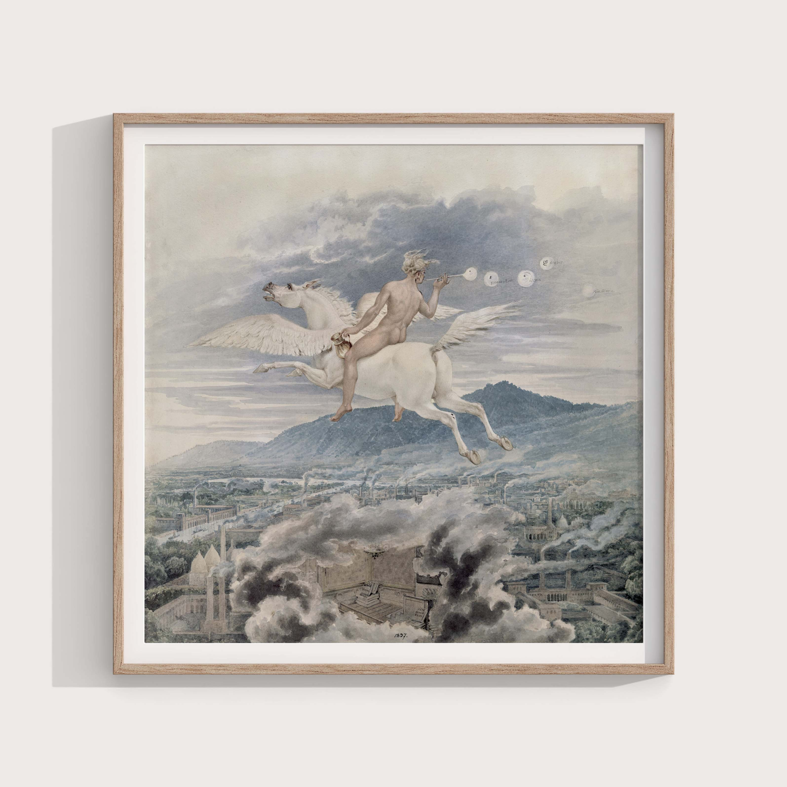 Karl Friedrich Schinkel:Allegory of Beuth riding the Pegasus Wall Art & Decor
