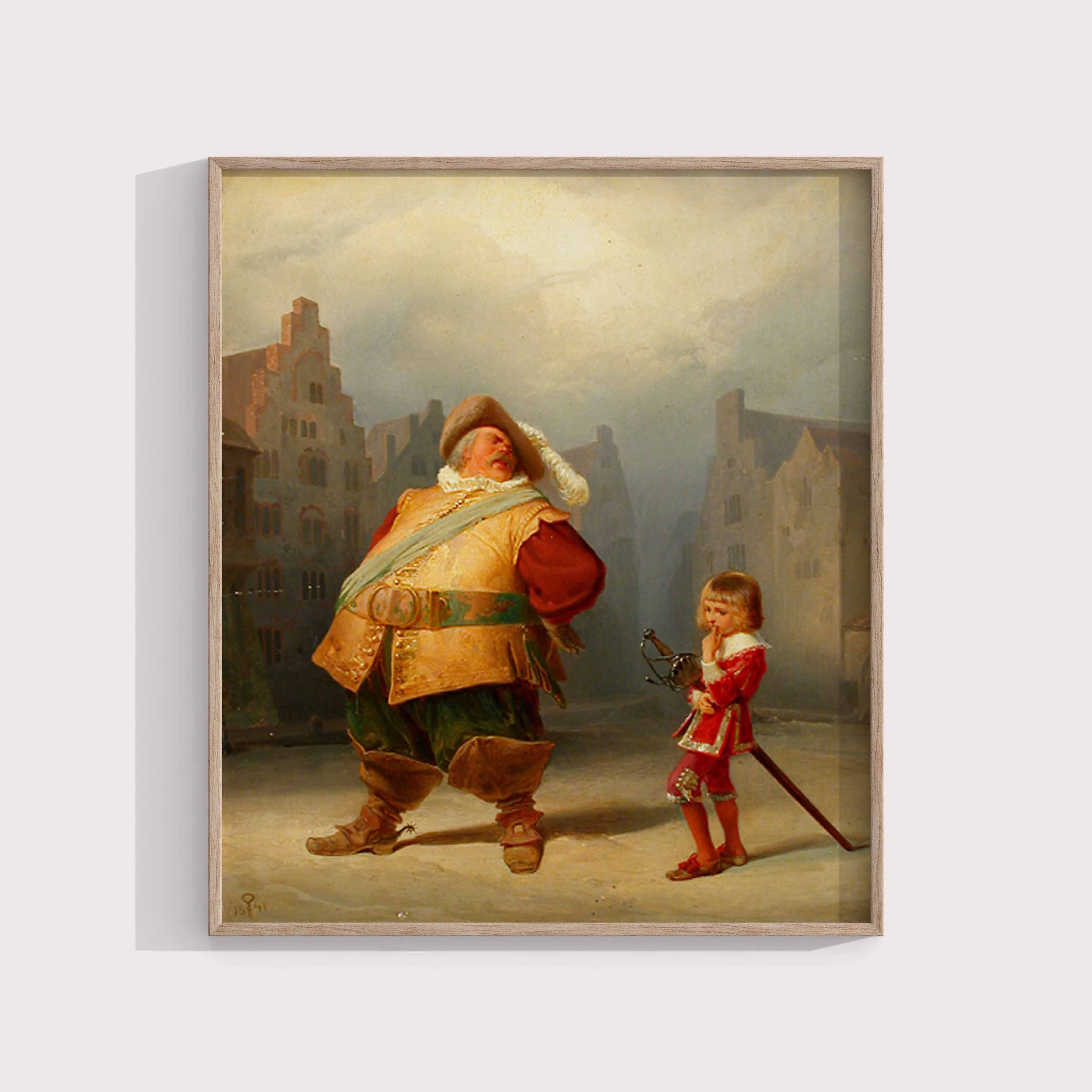 Adolf Schrödter: Falstaff and his page Wall Art & Decor