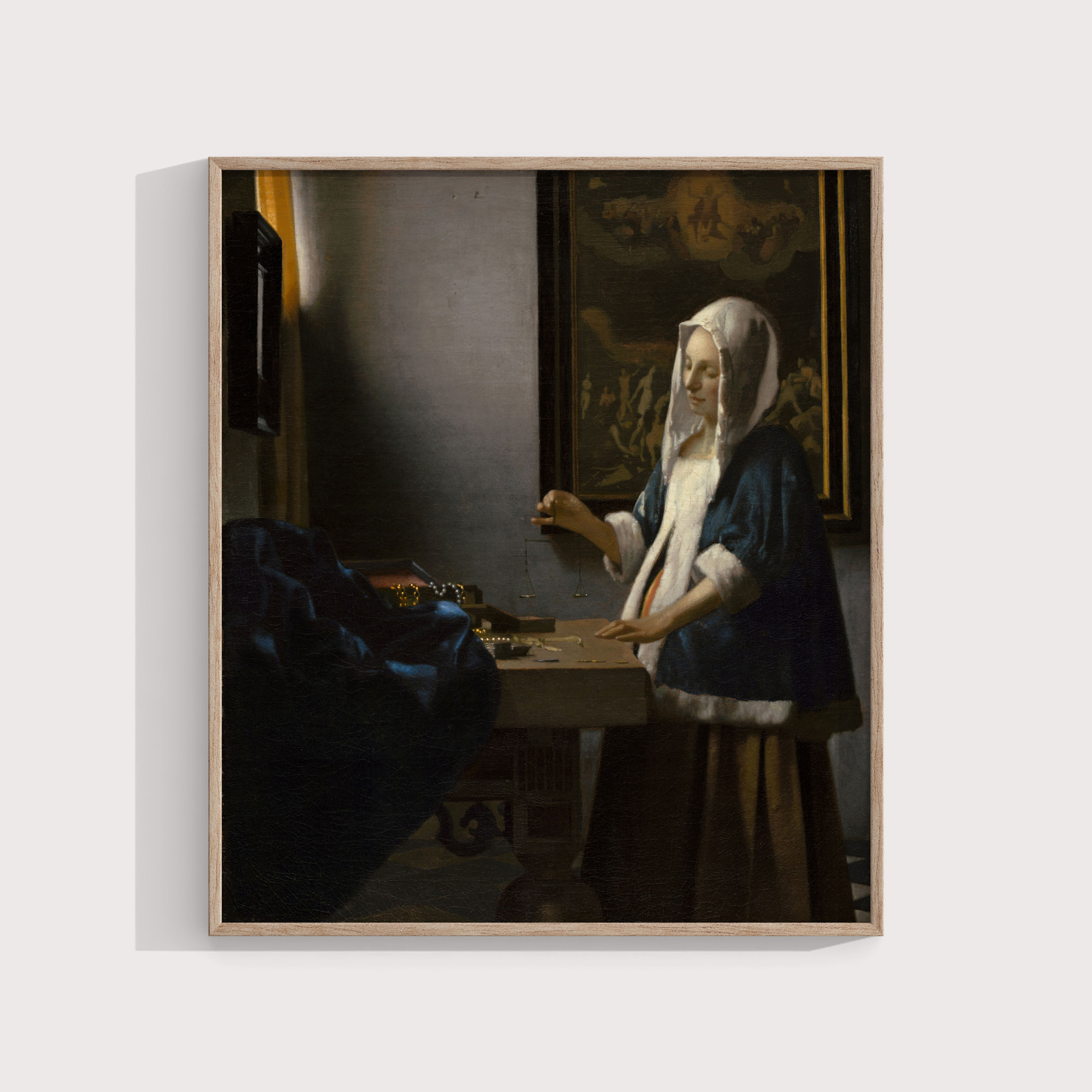 Johannes Vermeer: Woman Holding a Balance ( 1664 ) Art Print