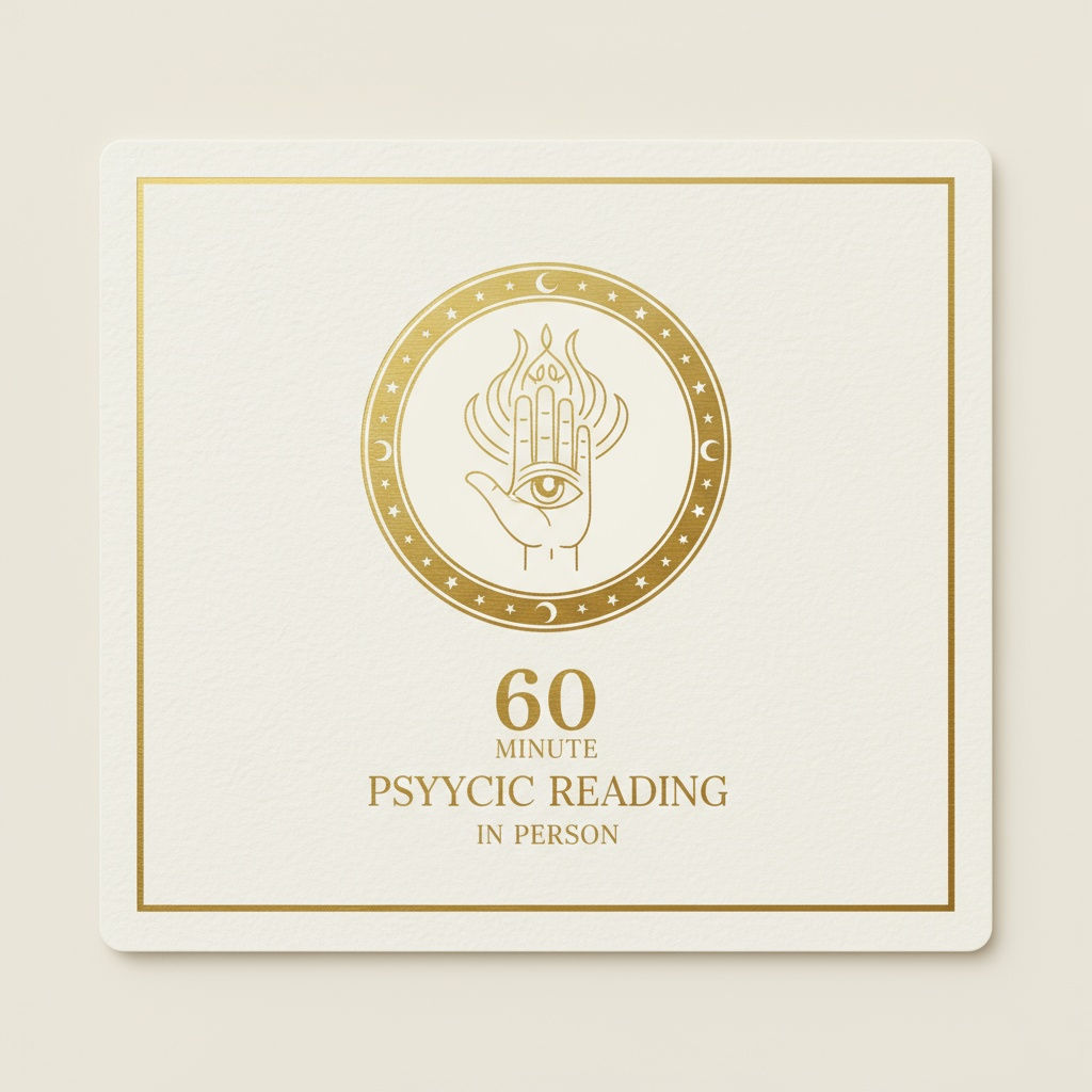 Hand and eye symbol reflecting a 60 minute psychic reading in a peaceful spiritual healing environment