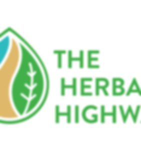 Herbal Highway logo - a green, blue, and brown teardrop shape with the outline of a plant and a winding road in white, and green words spelling "The Herbal Highway" in all caps.