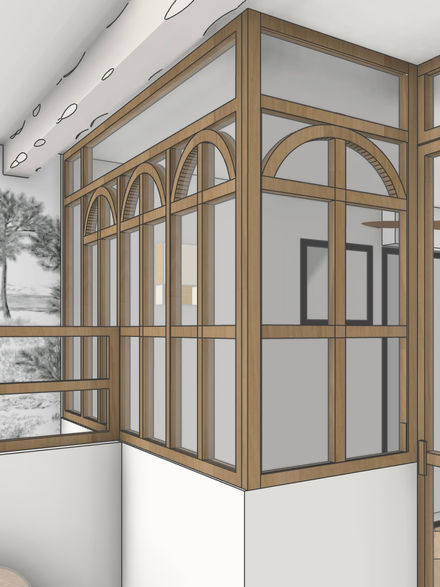 Détail de la verrière d'angle - étape conception 3D