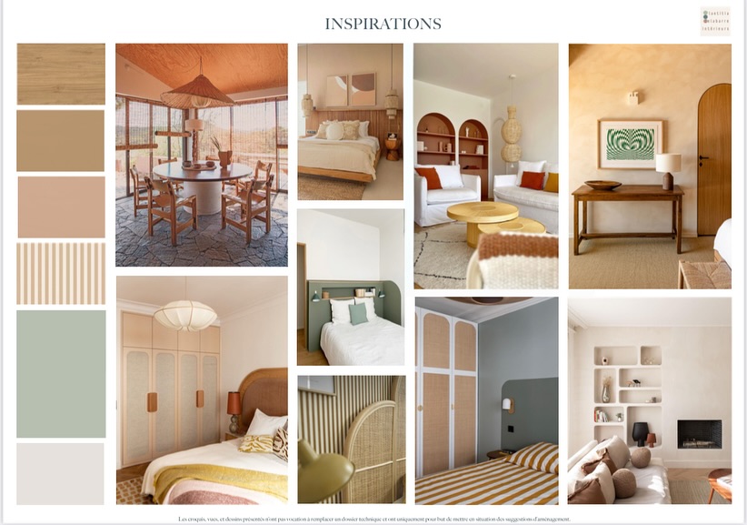 Planche d'inspirations déco réalisée pour un coaching déco