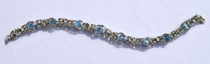 Thumbnail: Swarovski Aquamarine Captured Byzantine Bracelet