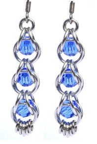 Captured Sapphire Swarovski Crystal Earrings