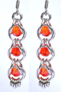 Captured Fire Opal Swarovski Earrings