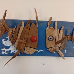 Créations artistiques, sculpture en bois flotté, Dany le pêcheur, La Rochelle Ile de Ré.