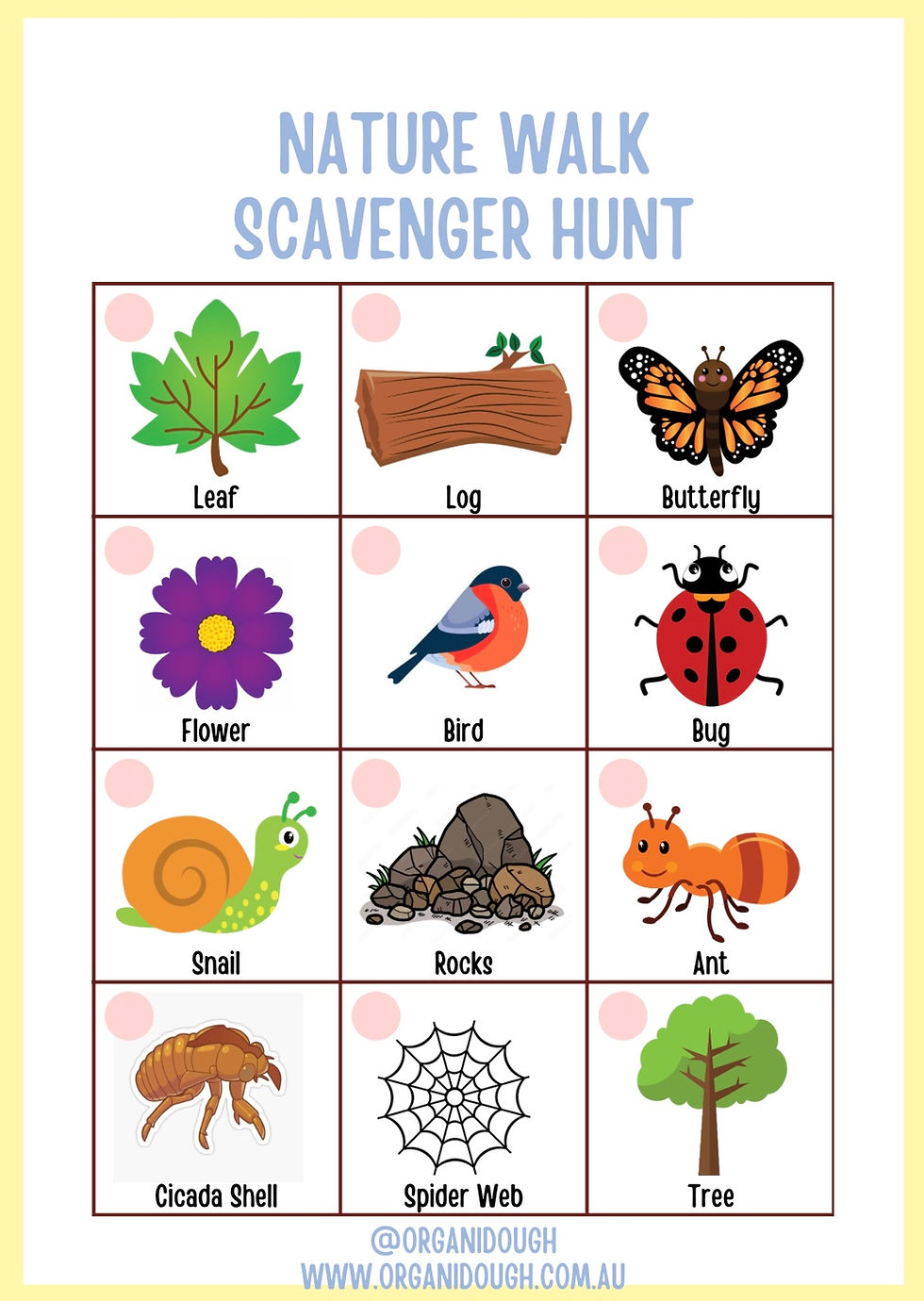 Free Printable Nature Scavenger Hunt