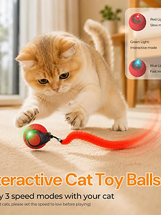 Rechargeable Interactive Cat Toy with Bird Sounds & 3 Speed Modes