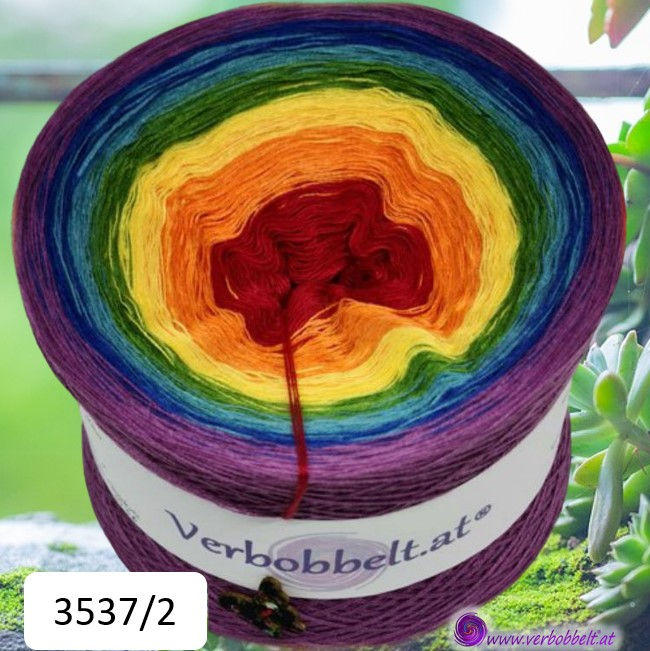 Miniaturbild: Chakrenbobbel Variante 2 - Bobbel mit Farben von Chakra im Farbverlauf - Länge bis 3000 Meter