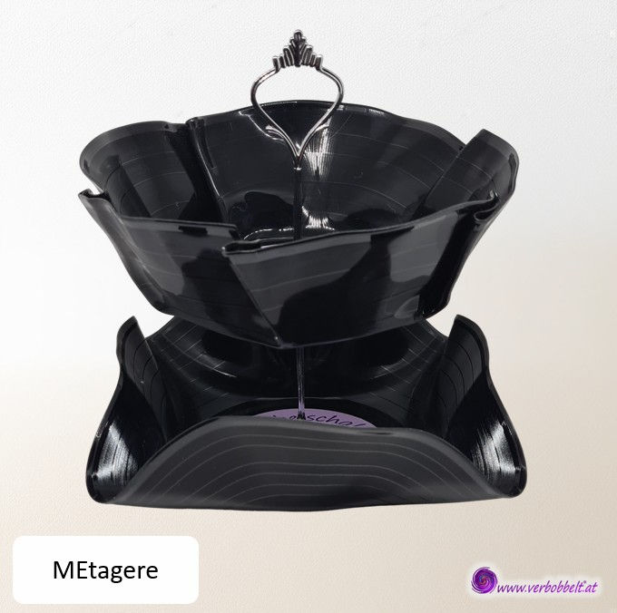Miniaturbild: 2 stöckige Etagere aus Schallplatten Vinyl-DIY