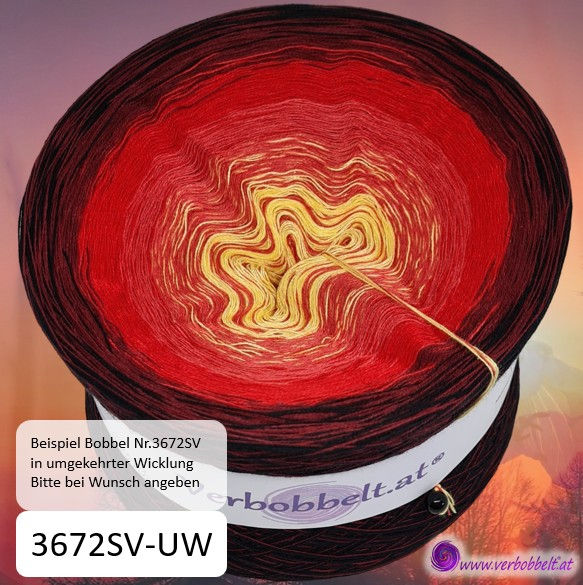 Miniaturbild: Bobbel zu Sommersonnenwende-Sonnwendfeuer-Schwarz rot orange und gelb in umgekehrter Wicklung