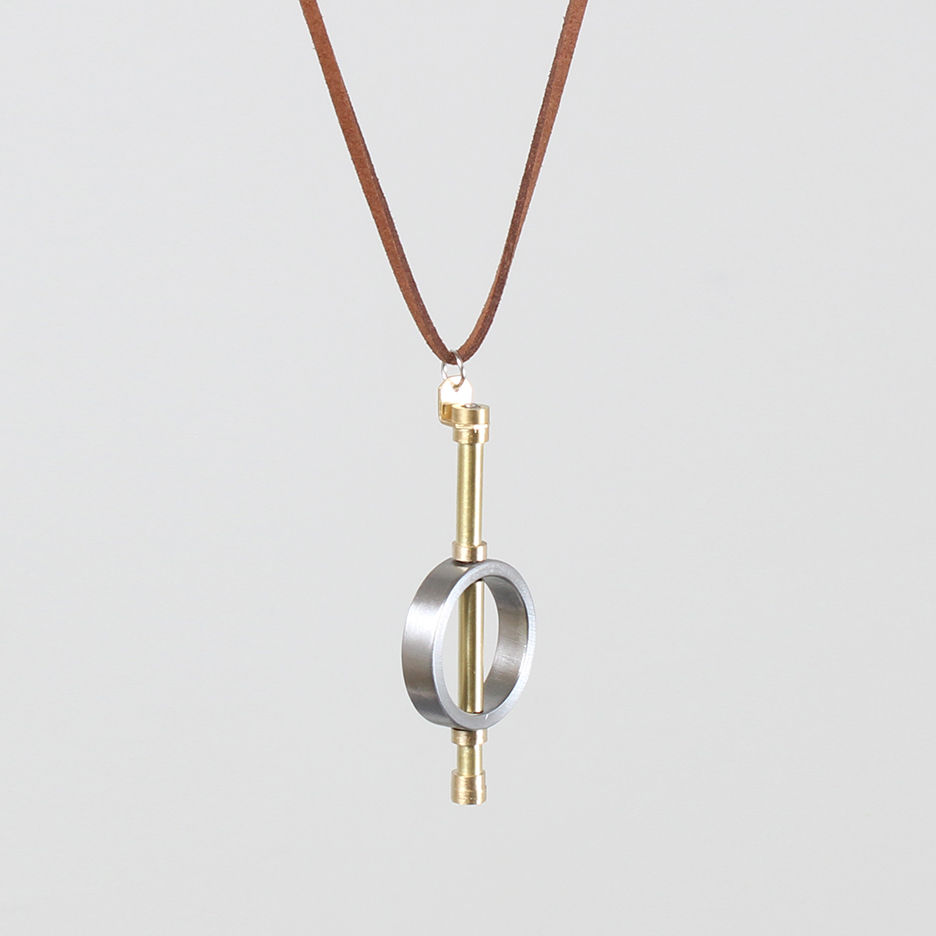 Thumbnail: RingSpinner Necklace [BrassAlum, Md]