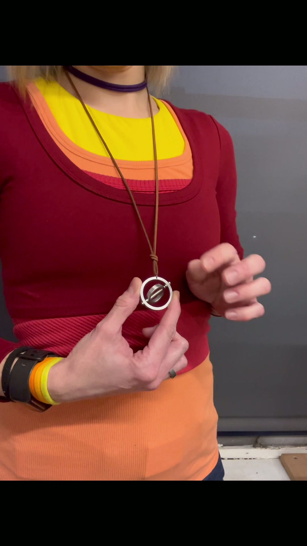 Thumbnail: GyroSpinner Necklace [AllSilver, 2R]