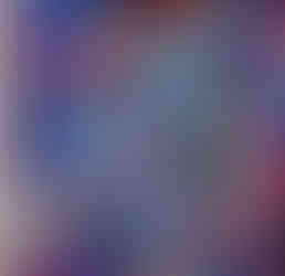 A brown figure stands nearly obscured by a colorful circle of various shapes in front of a random multi-colored square background