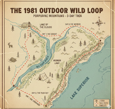 A map of our Journey Through Porcupine Mountain Region