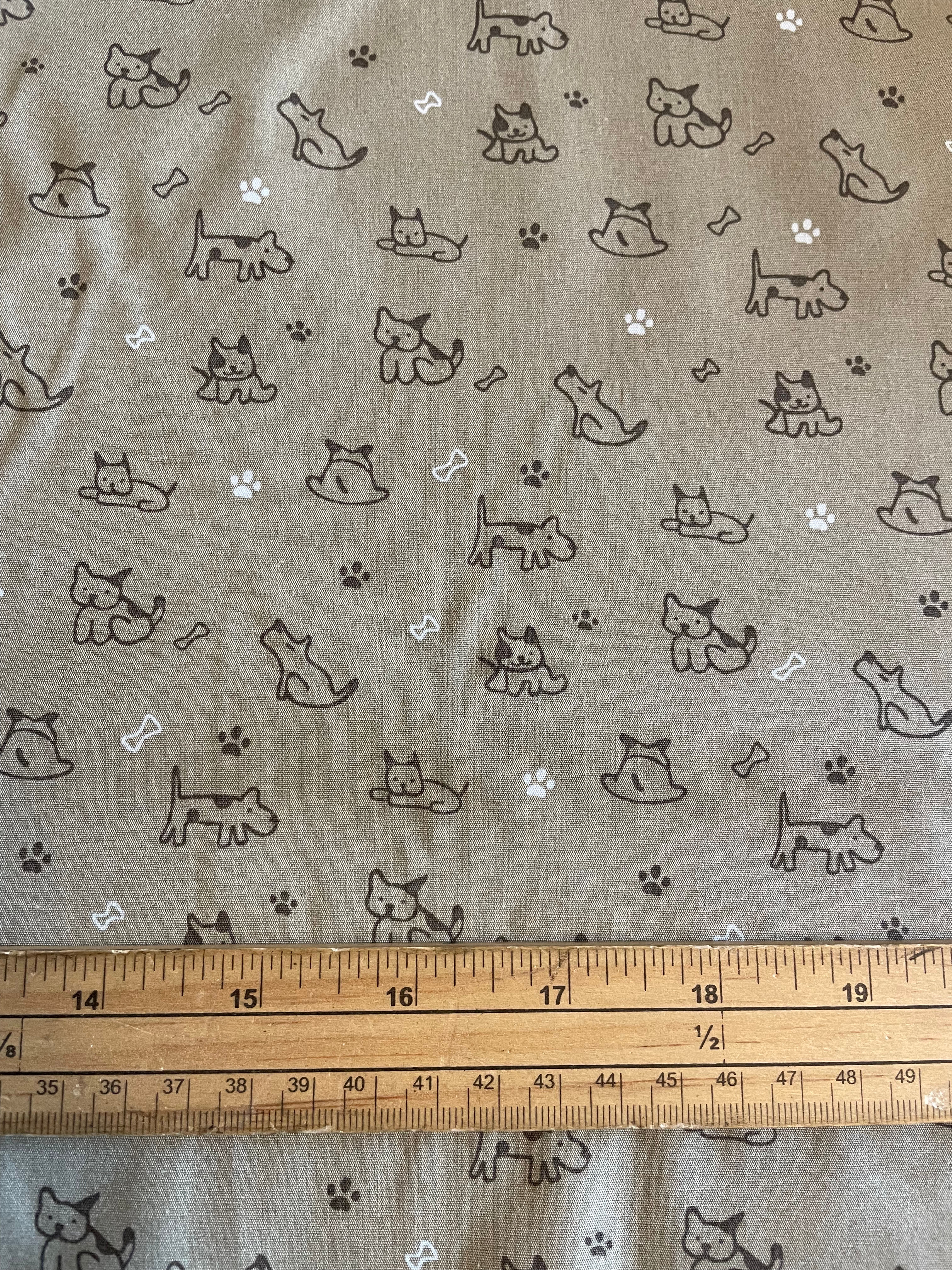 Dinky Dogs On Beige  - Rose & Hubble - 100% Cotton