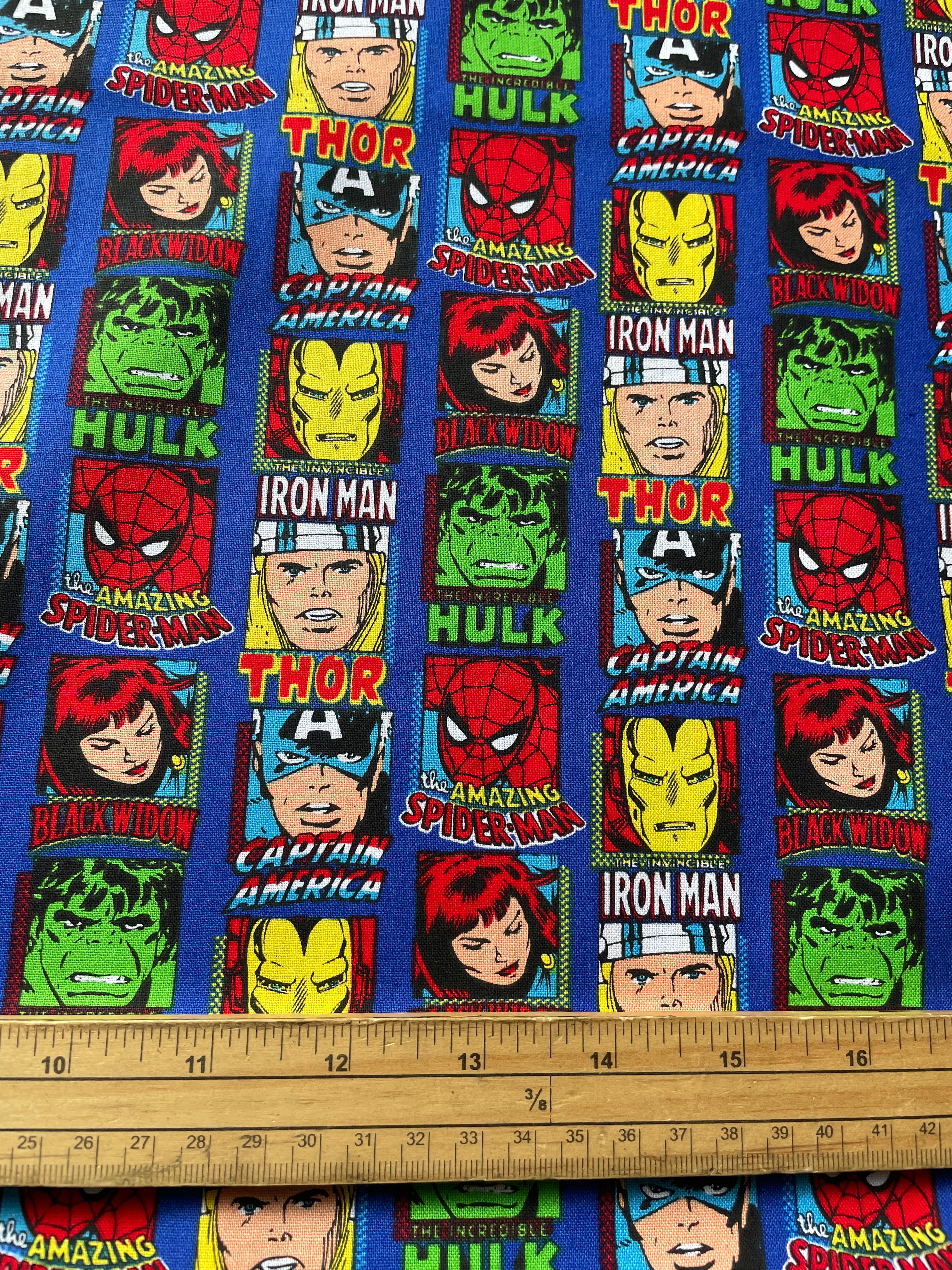 Marvel Comic Blue  -  100% Cotton
