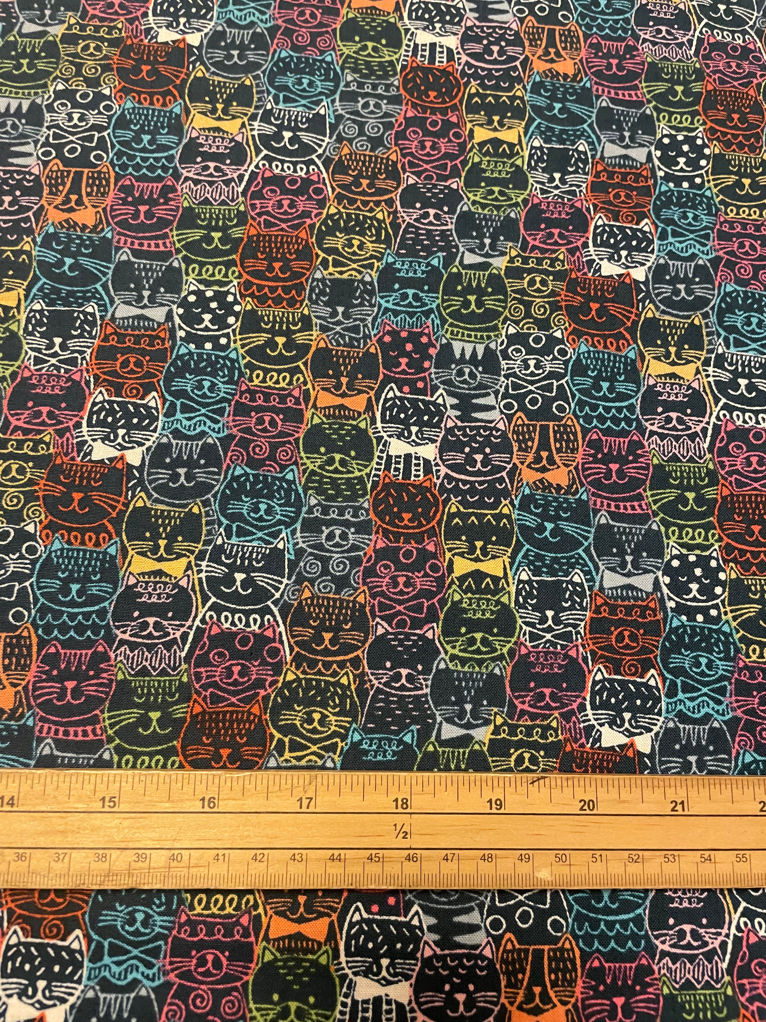Whiskers Portrait Cats   - 100% Cotton