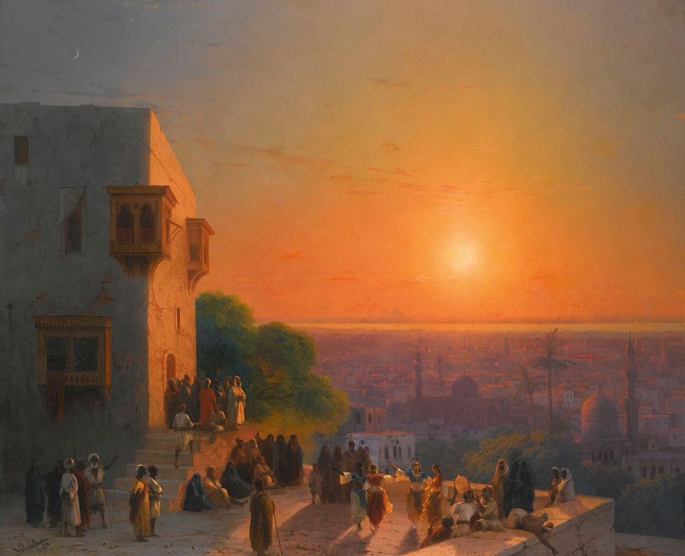 Toile du soir au Caire par Ivan Aivazovsky, 1870.