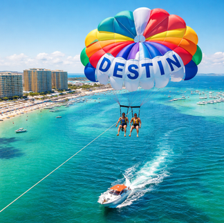 People parasailing with a charter company in destin harbor