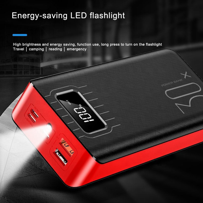 Thumbnail: 20000mAh External Battery Power Bank Dual USB With LED Flashlight