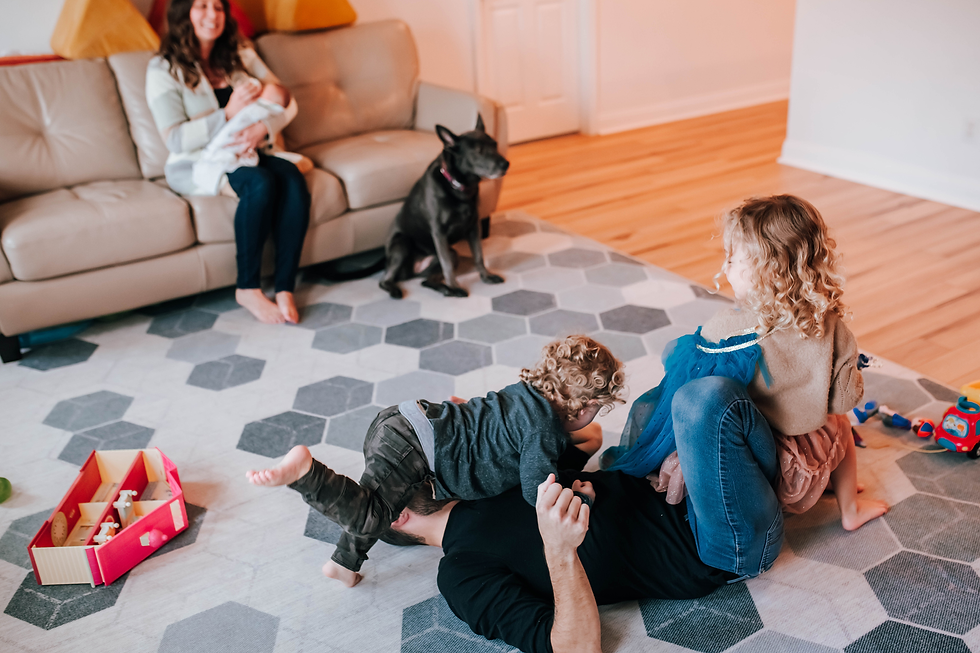 family playing during lifestyle photography session
